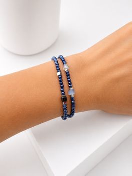 Bransoletka damska Coeur de Lion 4460300717 Joyful Colours Flex Silver-Blue srebrno-niebieska Swarovski + kolczyki gratis (4).jpg
