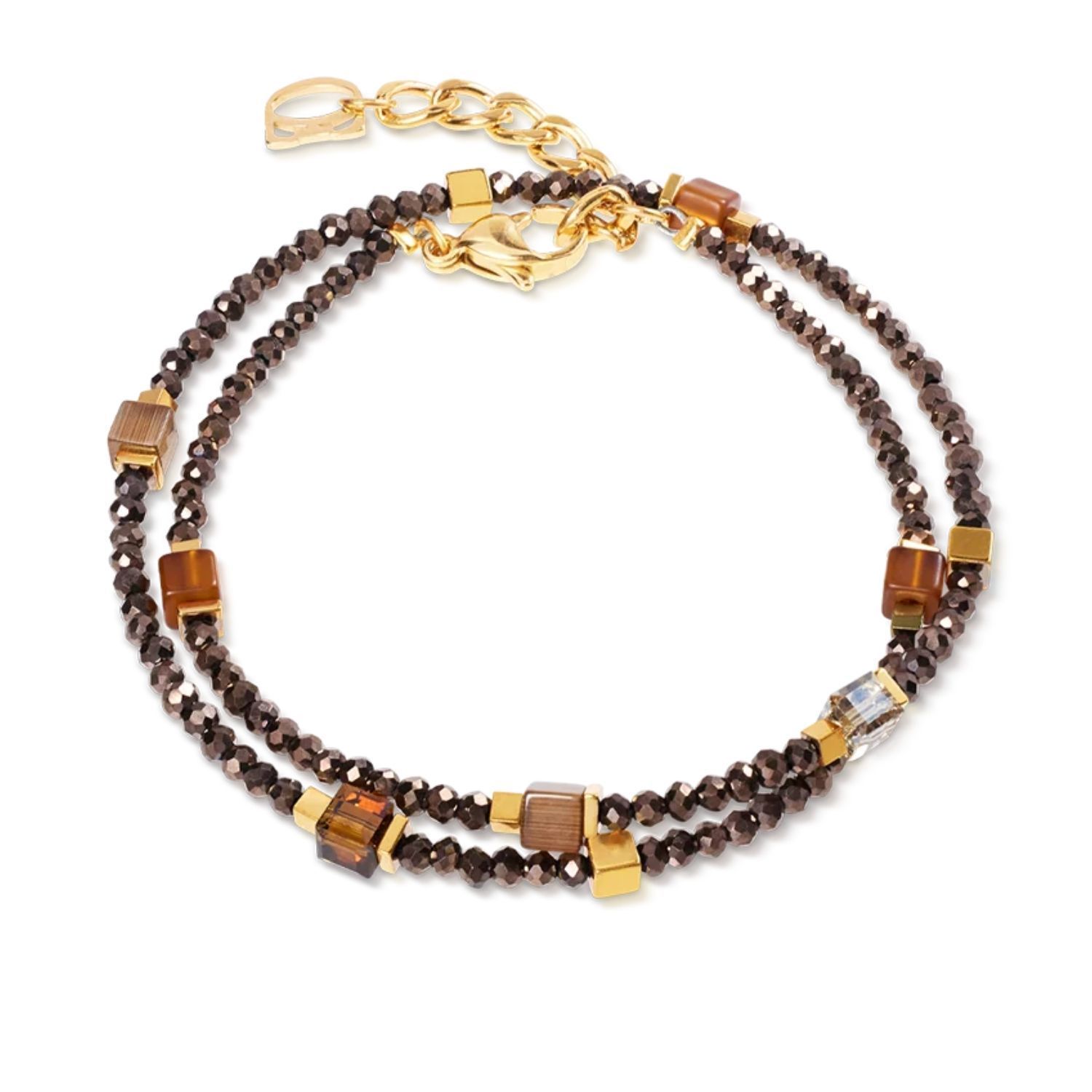 Bransoletka damska Coeur de Lion 4460301116 Joyful Colours Flex Gold-Brown złoto-brązowa Swarovski + kolczyki gratisd (3).jpg