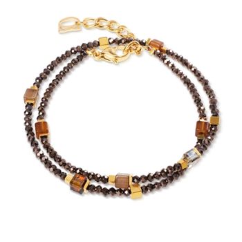 Bransoletka damska Coeur de Lion 4460301116 Joyful Colours Flex Gold-Brown złoto-brązowa Swarovski + kolczyki gratisd (3).jpg