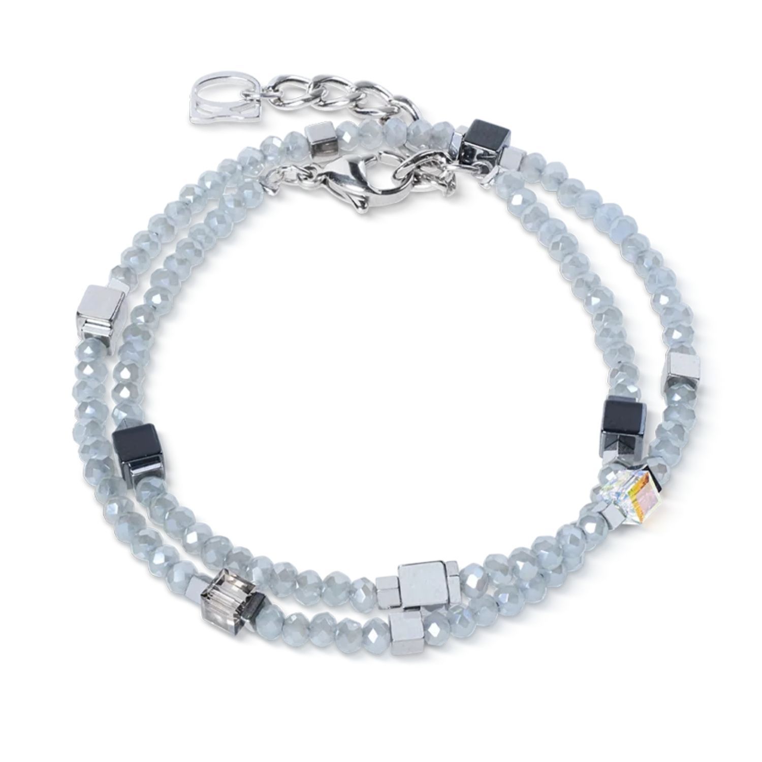 Bransoletka damska Coeur de Lion 4460301217 Joyful Colours Flex Silver-Grey srebrno-szara Swarovski + kolczyki gratis (1).jpg