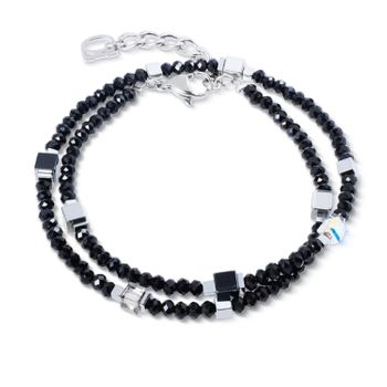 Bransoletka damska Coeur de Lion 4460301317 Joyful Colours Flex Silver-Black srebrno-czarna Swarovski + kolczyki gratis (1).jpg