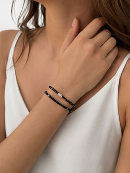 Bransoletka damska Coeur de Lion Joyful Colours Flex Silver-Black z kryształami Swarovski®, hematytem i stalą nierdzewną. Można nosić ją także jako choker (3).jpg