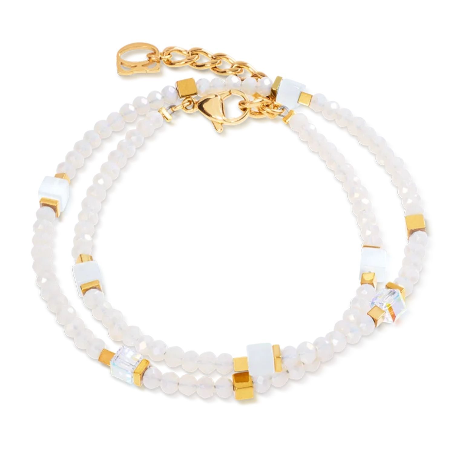 Bransoletka damska Coeur de Lion 4460301416 Joyful Colours Flex Gold-White złoto-biała Swarovski (1).jpg