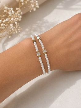 Elegancka bransoletka damska Coeur de Lion Joyful Colours Flex Gold-White z kryształami Swarovski®, hematytem i złotą stalą. Możliwość noszenia także jako choker (1).jpg
