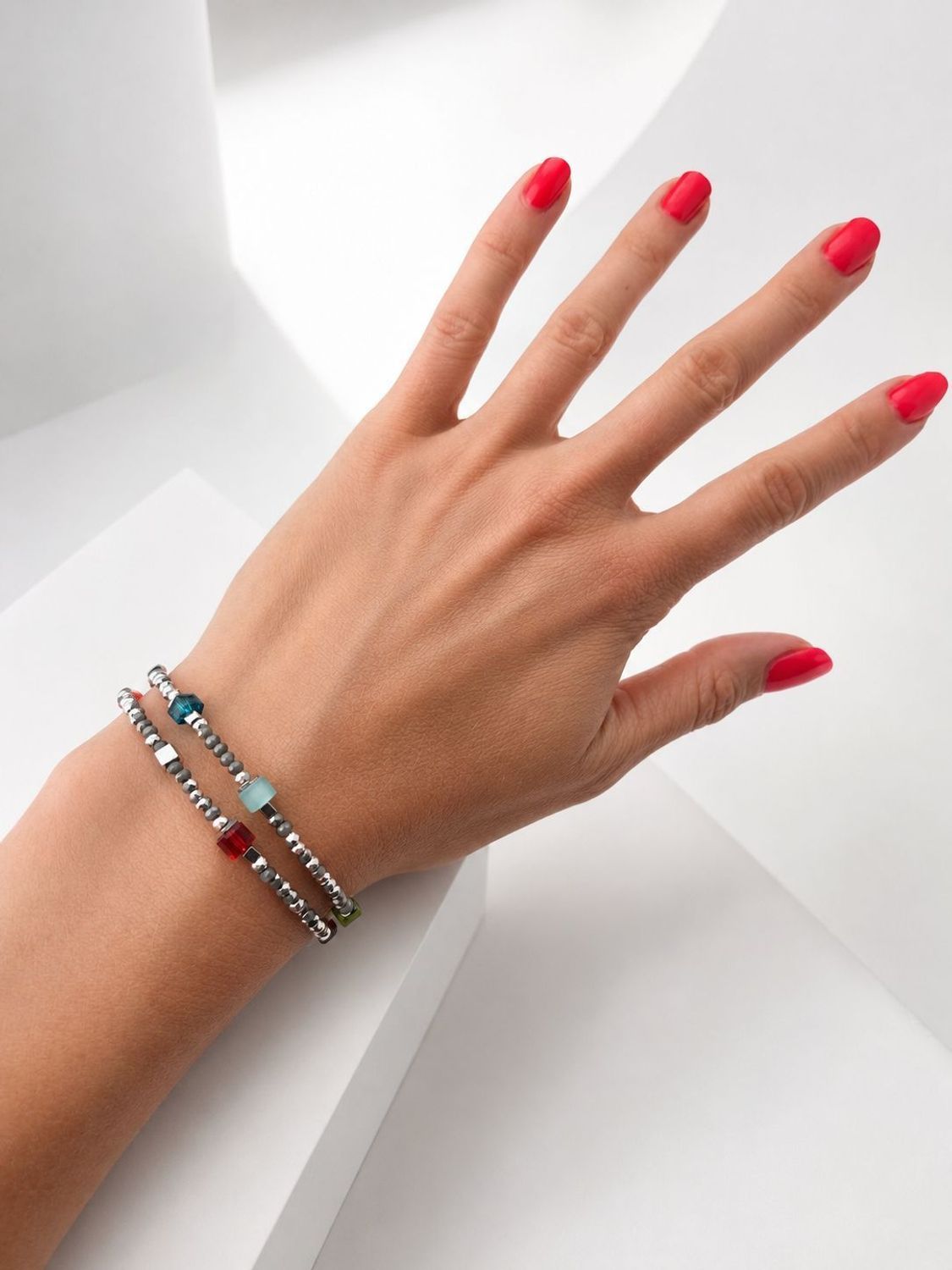 Bransoletka damska Coeur de Lion 4460301517 Joyful Colours Flex Silver-Multicolour srebrno-wielokolorowa Swarovski + kolczyki gratis (1).jpg