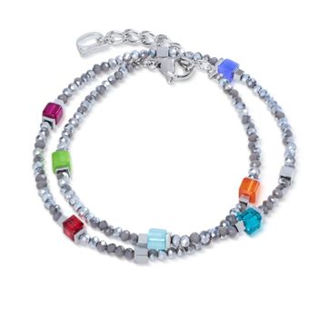 Bransoletka damska Coeur de Lion 4460301517 Joyful Colours Flex Silver-Multicolour srebrno-wielokolorowa Swarovski + kolczyki gratis (1).jpg