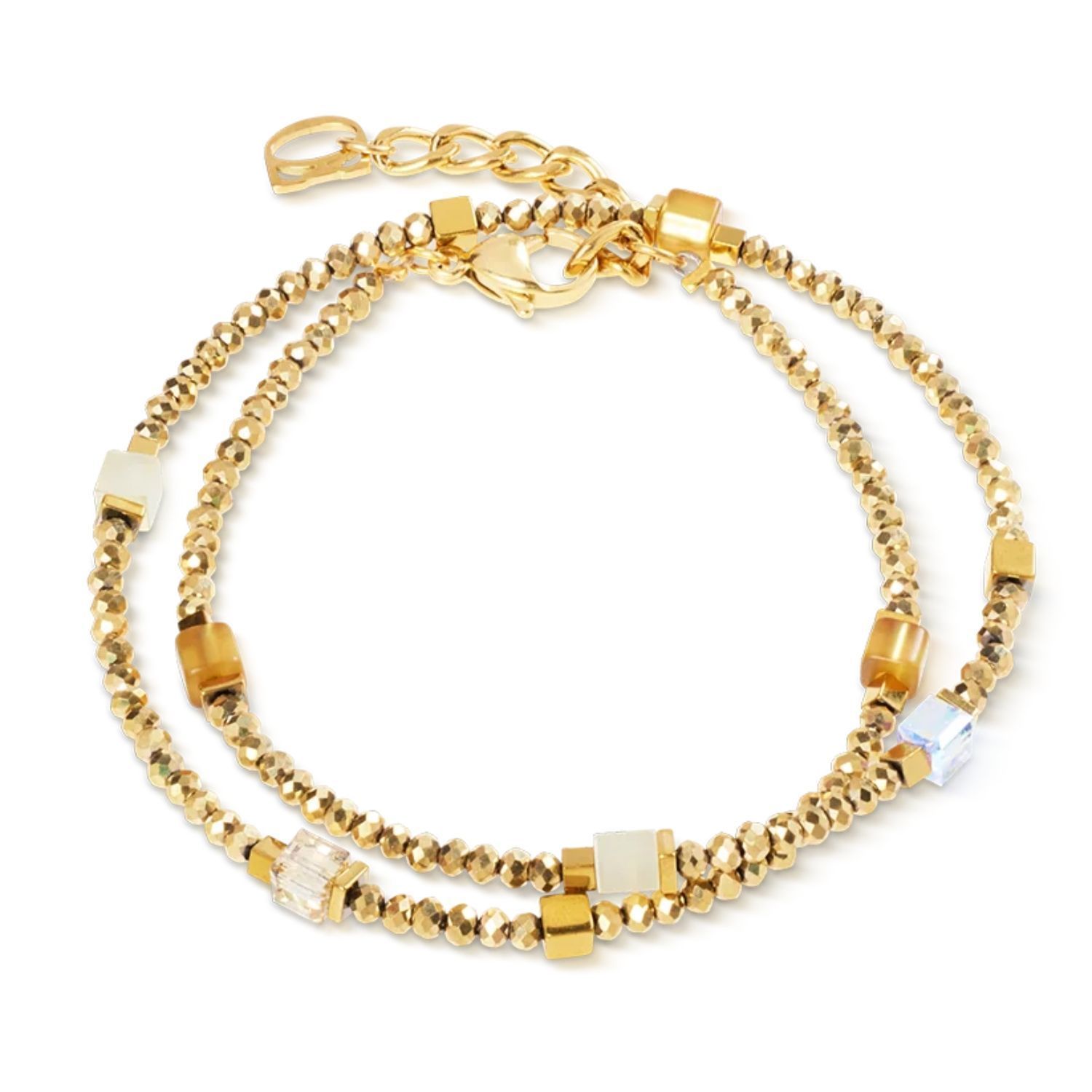 Bransoletka damska Coeur de Lion Joyful Colours Flex Gold złota Swarovski + kolczyki gratis (1).jpg