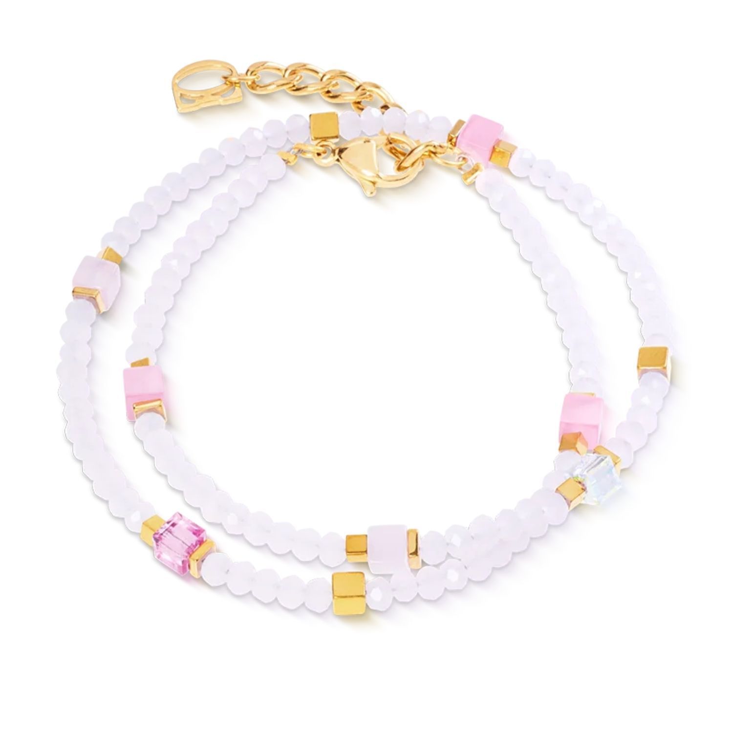 Bransoletka damska Coeur de Lion 4460301916 Joyful Colours Flex Gold-Pink złoto-różowa Swarovski + kolczyki gratis (1).jpg