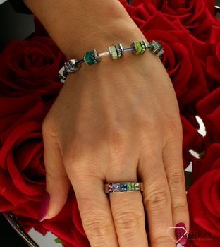 Bransoletka damska Swarovski Coeur De Lion  malachit, hematyt 4509300500. Ponadczasowa piękna bransoletka z kolekcji GeoCUBE® zdobiona kamieniami naturalnymi malachit, hematyt.Bransoletka idealna.jpg