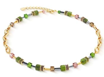 Naszyjnik damski GeoCUBE® Chunky Chain 4524100516 złoto-zielony z nefrytem  COEUR DE LION.jpg