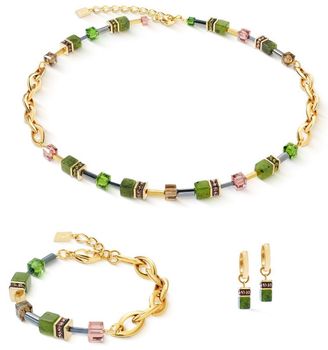 Naszyjnik damski GeoCUBE® Chunky Chain 4524100516 złoto-zielony z nefrytem  COEUR DE LIONss.jpg