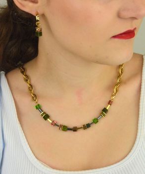 Wyrazisty naszyjnik damski GeoCUBE® Chunky Chain 4524100516 z nefrytem, kryształami Swarovski® i pozłacaną stalą. Miejska elegancja z certyfikatem autentyczności (1).JPG