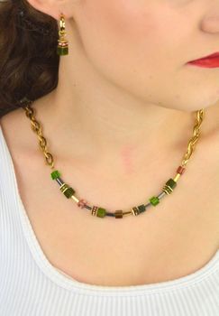 Kolczyki damskie Coeur de Lion 452421-0516 Evolution z nefrytem, hematytem i kryształkami Swarovski®. Lekkość, elegancja i kultowy design GeoCUBE®. Ręczne wykonanie (2).JPG