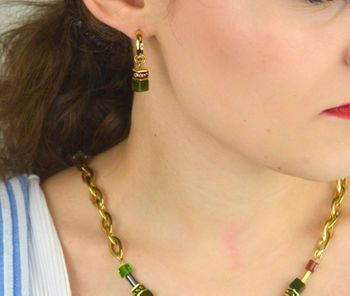 Kolczyki damskie Coeur de Lion 452421-0516 Evolution z nefrytem, hematytem i kryształkami Swarovski®. Lekkość, elegancja i kultowy design GeoCUBE®. Ręczne wykonanie (4).JPG