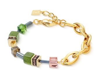 Bransoletka damska GeoCUBE® Chunky Chain złoto-zielona z nefrytem 452430-0516  COEUR DE LION.jpg