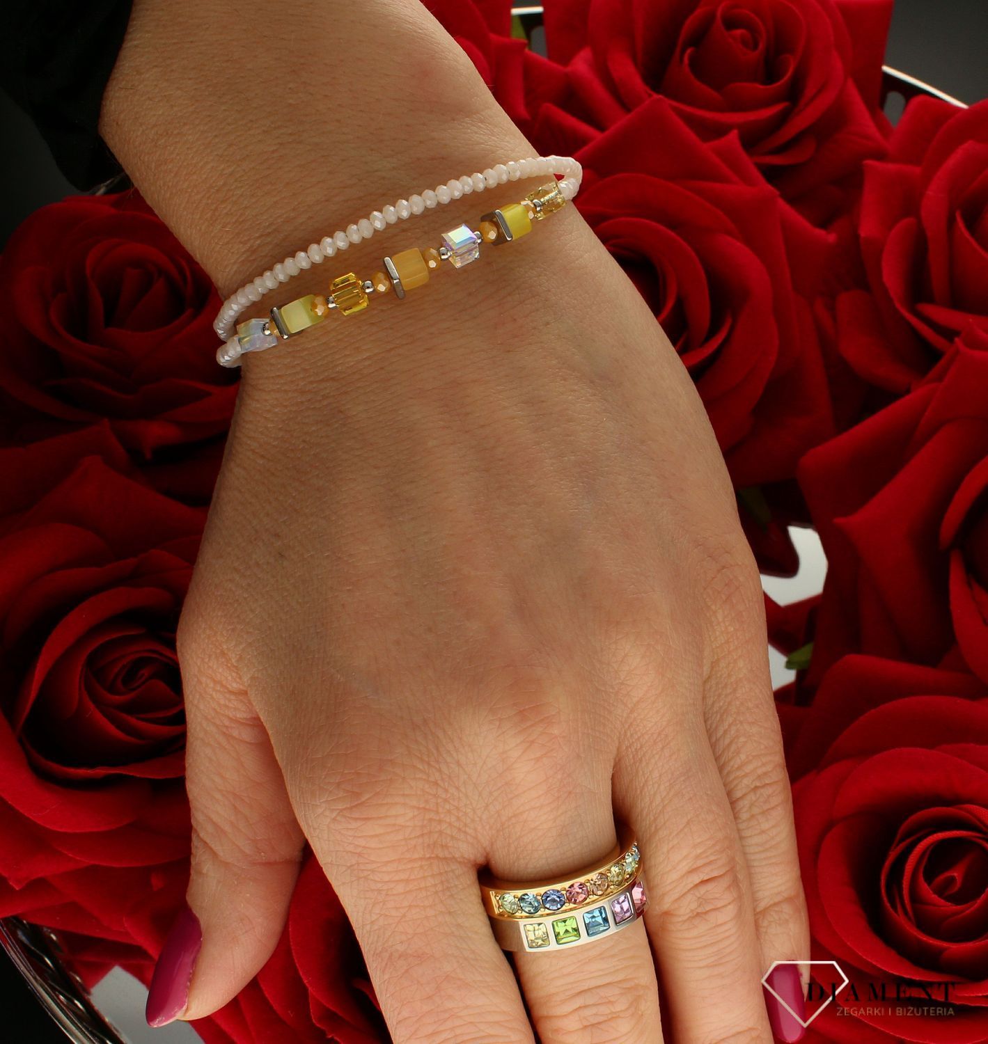 Bransoletka damska Swarovski Coeur De Lion tygrysie oko + Kolczyki Gratis 4564300100.jpg