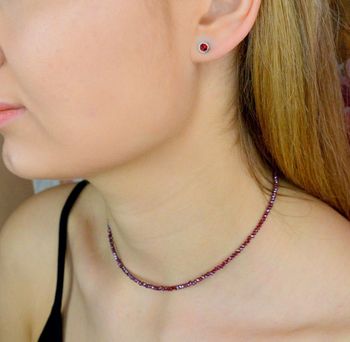 Bransoletka damska Swarovski Coeur De Lion czerwone kryształy Kolczyki Gratis 4564300300.Krótki naszyjnik choker z czerwonymi kamieniami.  (4).JPG