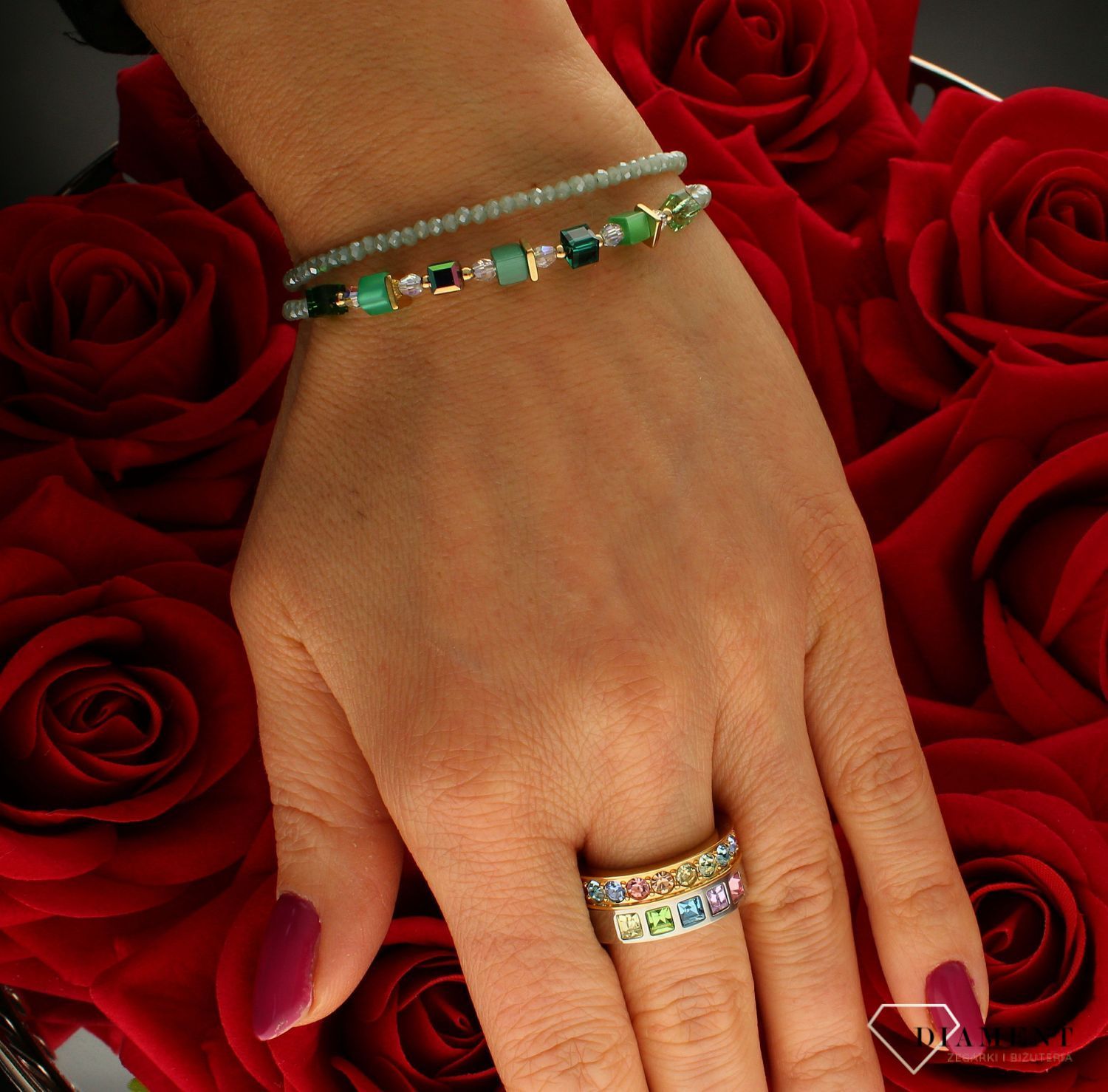 Bransoletka damska Swarovski Coeur De Lion tygrysie oko + Kolczyki Gratis 4564300500.jpg