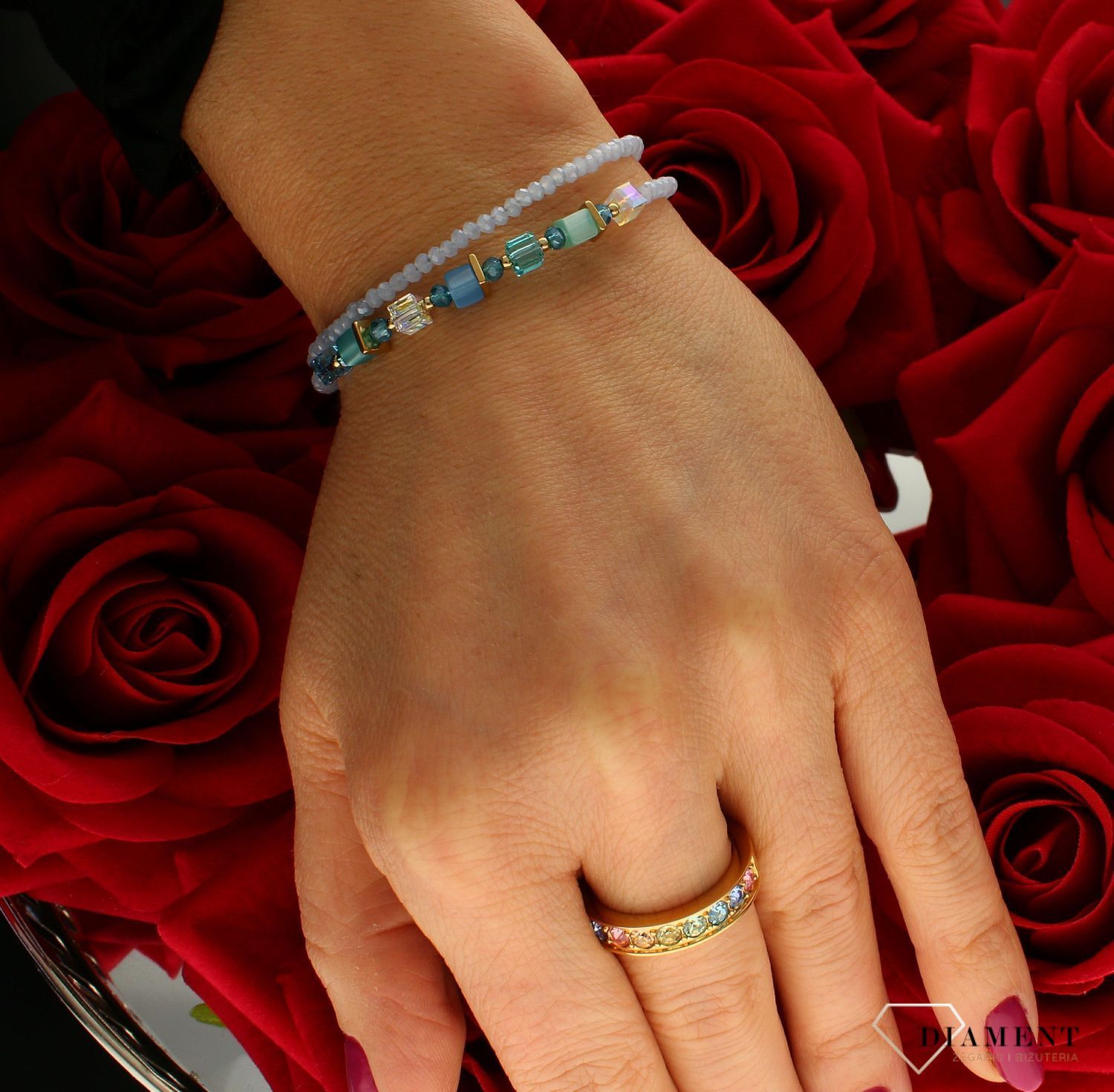 Bransoletka damska Swarovski Coeur De Lion tygrysie oko + Kolczyki Gratis 4564300600.jpg