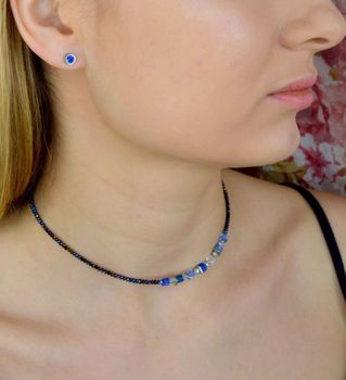  Bransoletka damska Swarovski Coeur De Lion granatowe kryształy Kolczyki Gratis  4564300700. Bransoletka ozdobiona fasetowanymi kryształkami w kolorze granatowym, kryształkami Swarovski  (3).JPG
