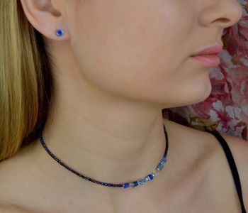  Bransoletka damska Swarovski Coeur De Lion granatowe kryształy Kolczyki Gratis  4564300700. Bransoletka ozdobiona fasetowanymi kryształkami w kolorze granatowym, kryształkami Swarovski  (4).JPG
