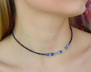  Bransoletka damska Swarovski Coeur De Lion granatowe kryształy Kolczyki Gratis  4564300700. Bransoletka ozdobiona fasetowanymi kryształkami w kolorze granatowym, kryształkami Swarovski  (5).JPG