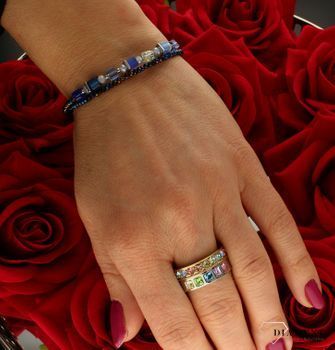Bransoletka damska Swarovski Coeur De Lion tygrysie oko + Kolczyki Gratis 4564300700. Bransoletka ozdobiona fasetowanymi kryształkami w kolorze granatowymdfdfd.jpg