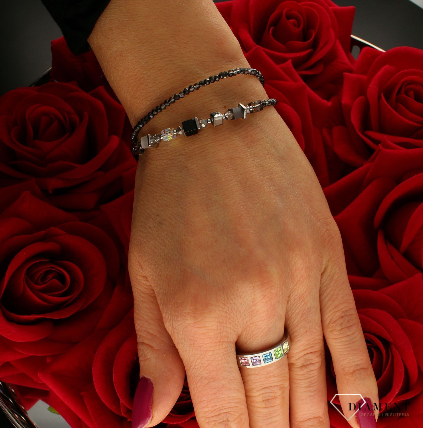 Bransoletka damska Swarovski Coeur De Lion tygrysie oko + Kolczyki Gratis.jpg