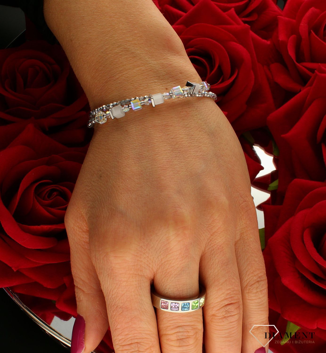 Bransoletka damska Swarovski Coeur De Lion tygrysie oko + Kolczyki Gratis 4564301400.jpg