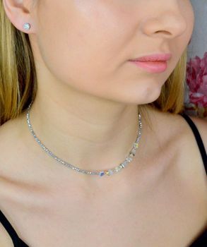  Bransoletka damska Swarovski Coeur De Lion srebrne kryształy Kolczyki Gratis  4564301400. Bransoletka w kolorze białym, kryształkami Swarovski. Krótki choker z kryształami swarovs (1).JPG