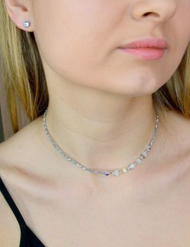  Bransoletka damska Swarovski Coeur De Lion srebrne kryształy Kolczyki Gratis  4564301400. Bransoletka w kolorze białym, kryształkami Swarovski. Krótki choker z kryształami swarovs (2).JPG