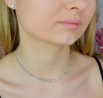  Bransoletka damska Swarovski Coeur De Lion srebrne kryształy Kolczyki Gratis  4564301400. Bransoletka w kolorze białym, kryształkami Swarovski. Krótki choker z kryształami swarovs (5).JPG