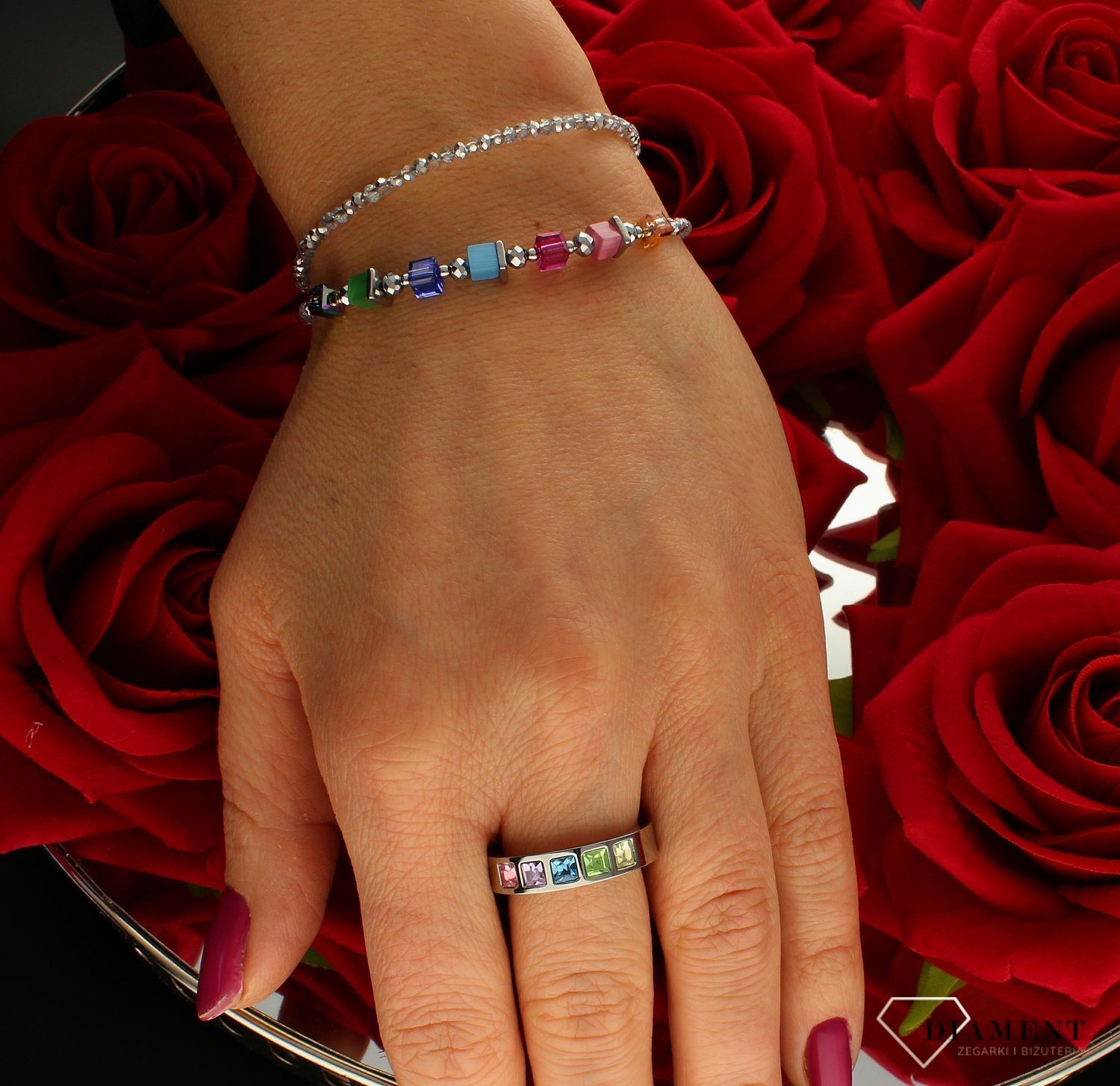 Bransoletka damska Swarovski Coeur De Lion tygrysie oko + Kolczyki Gratis.jpg