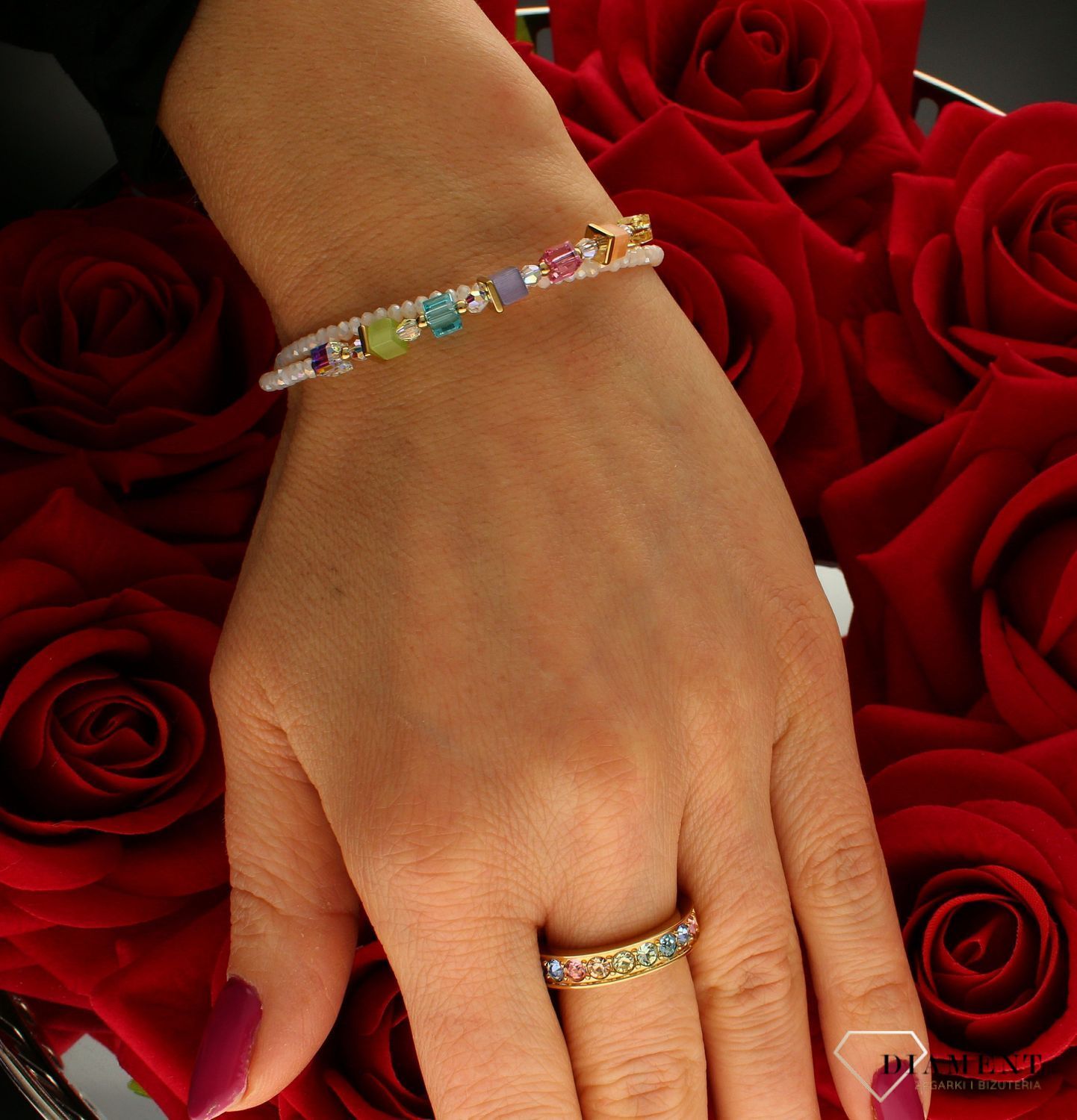 Bransoletka damska Swarovski Coeur De Lion tygrysie oko + Kolczyki Gratis 4564301522.jpg