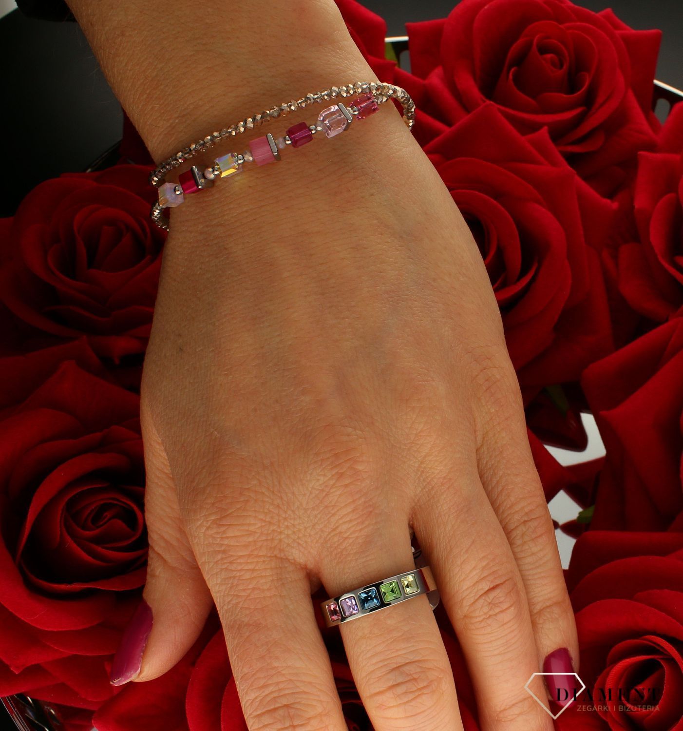 Bransoletka damska Swarovski Coeur De Lion tygrysie oko + Kolczyki Gratis 4564301900.jpg