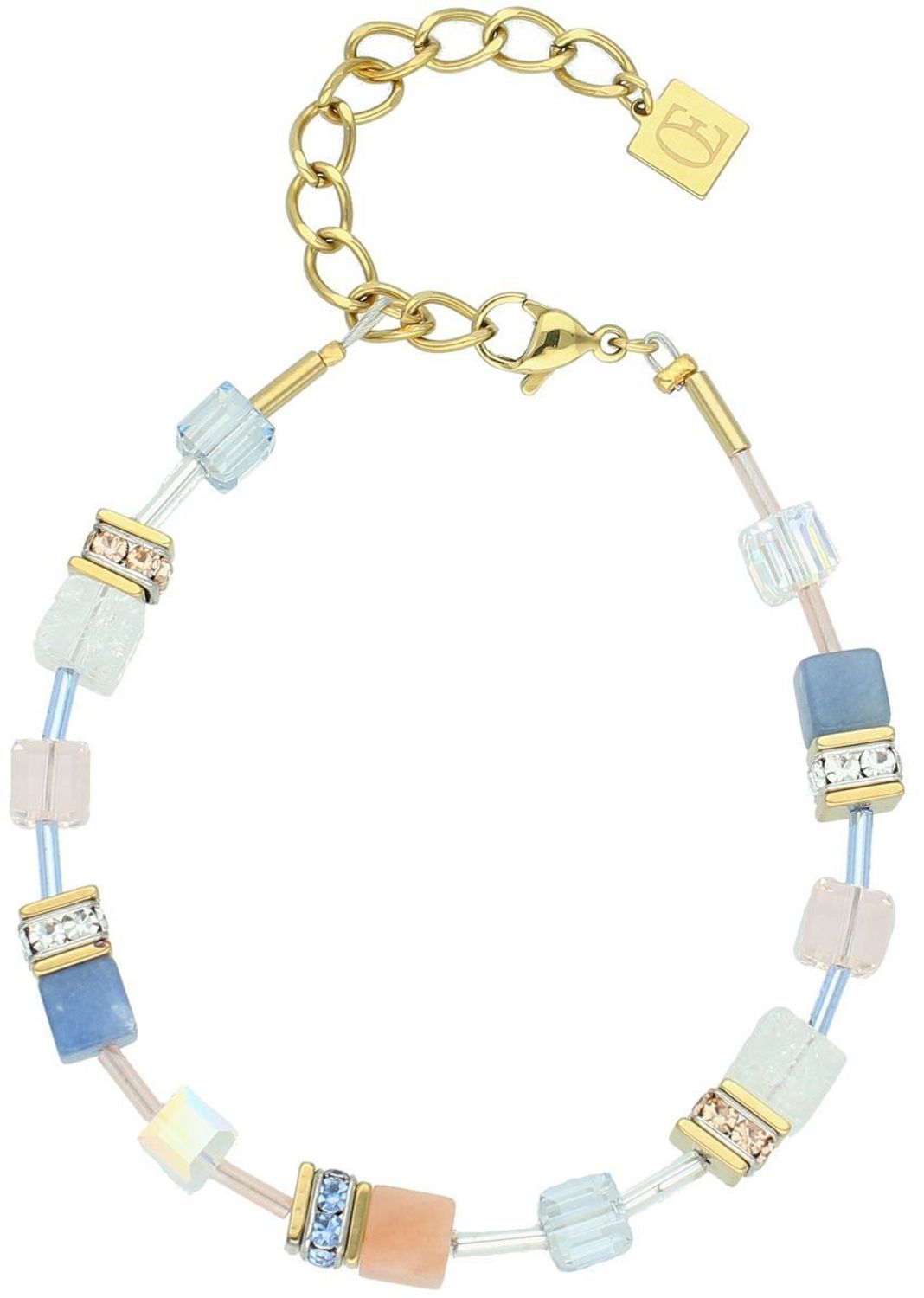 Bransoletka damska Swarovski Coeur De Lion niebieski i różowy awenturyn 4605300720. Biżuteria idealna zarówno na eleganckie, jak i niezobowiązujące okazje, wykonana z połyskujących 1.jpg