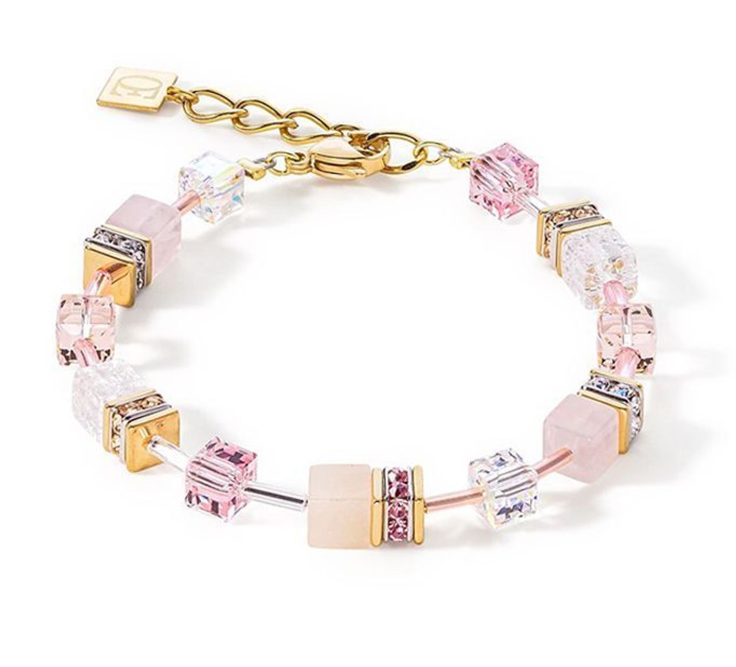 Bransoletka damska Swarovski Coeur De Lion różowy awenturyn, kryształ górski, kwarc różowy 46053019.jpg