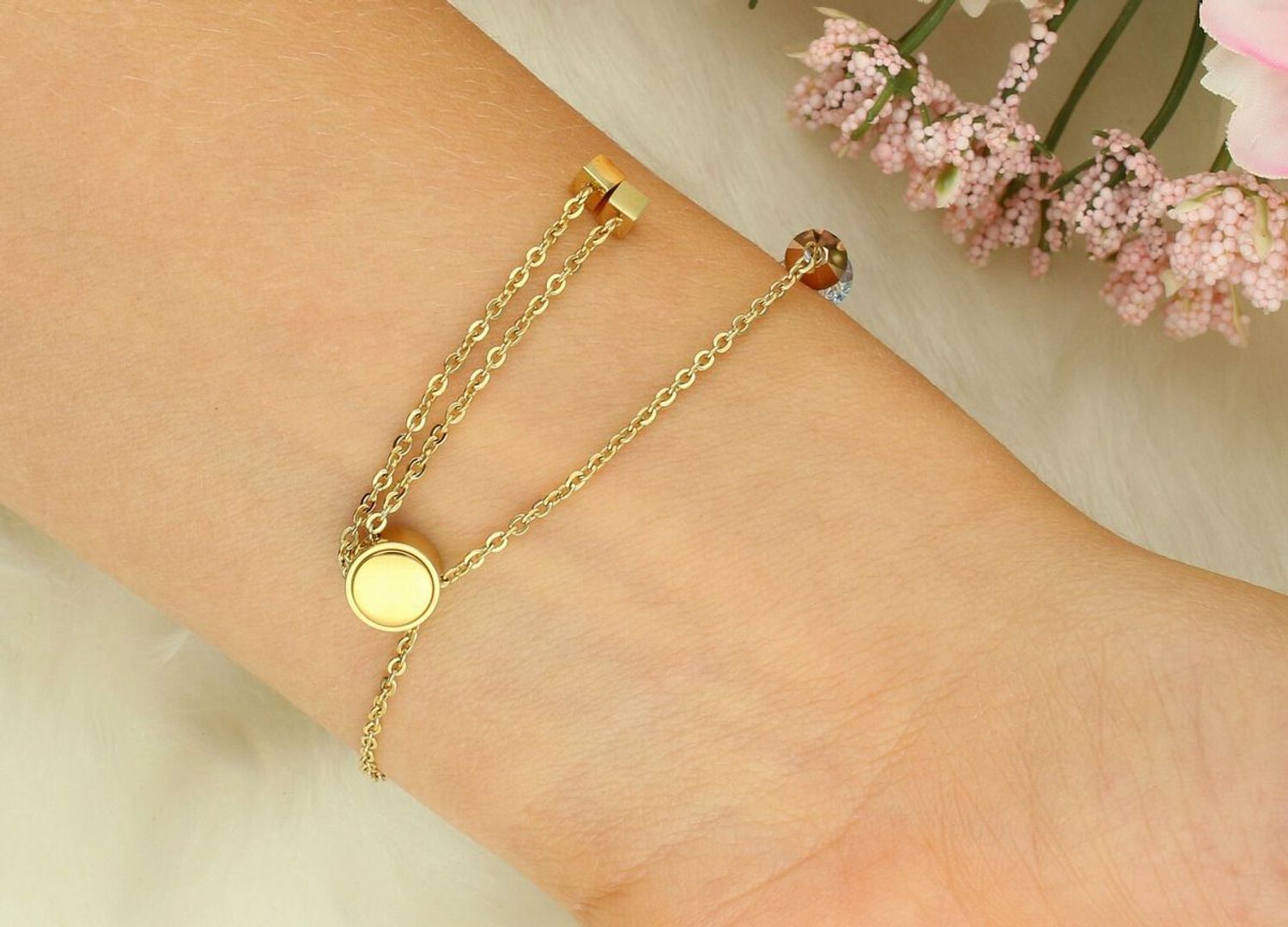 Bransoletka damska Dancing Crystals złoto-beżowa 463930-1016 – COEUR DE LION  Kryształy Swarovski®.jpg