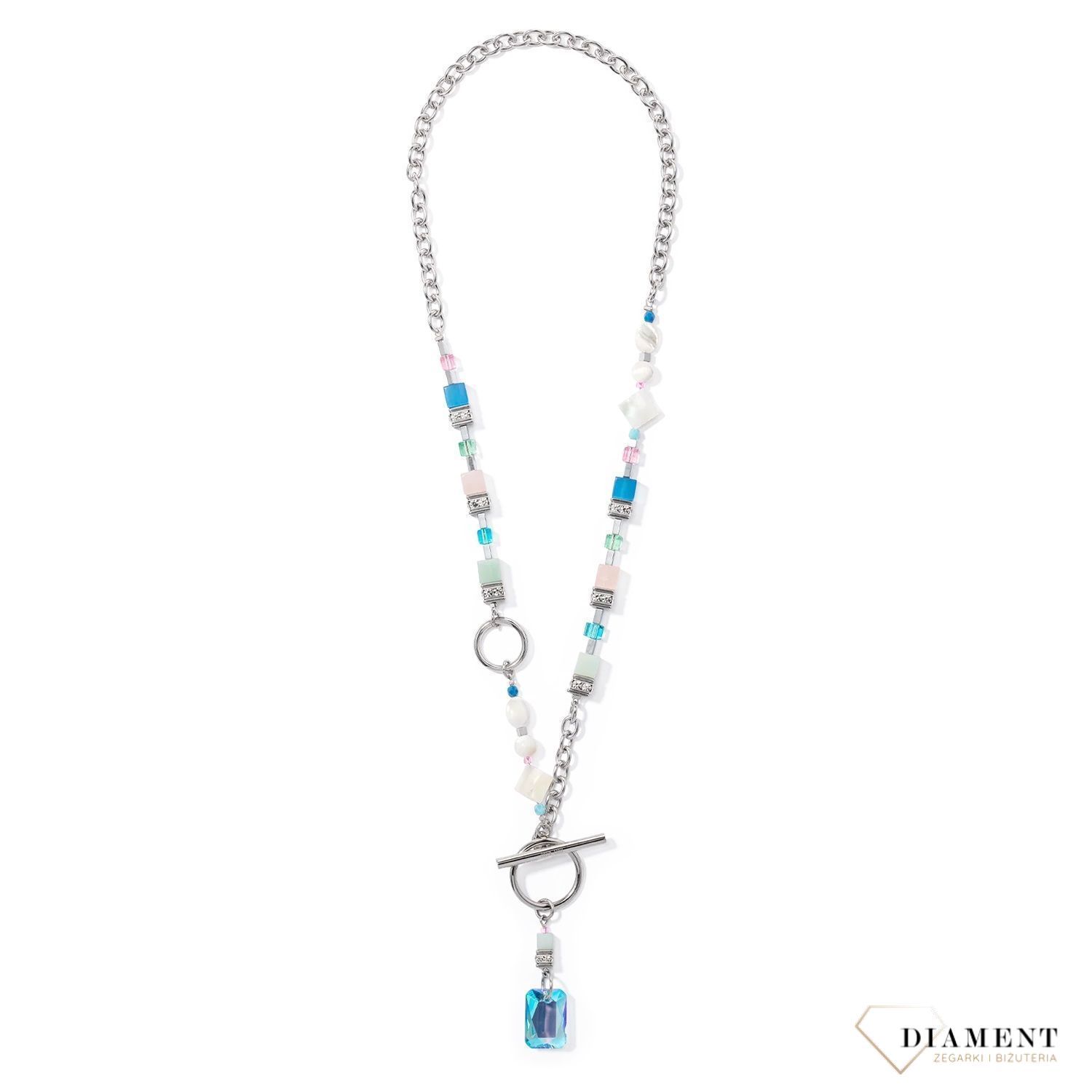 Naszyjnik damski Swarovski Coeur De Lion GeoCUBE Morning Drew kwarc, amazonit, perła, hematyt, tygrysie oko 4706101522.  ten naszyjnik wykonany jest z połyskujących kryształów Swarovski i kamieni naturalnych w1.jpg