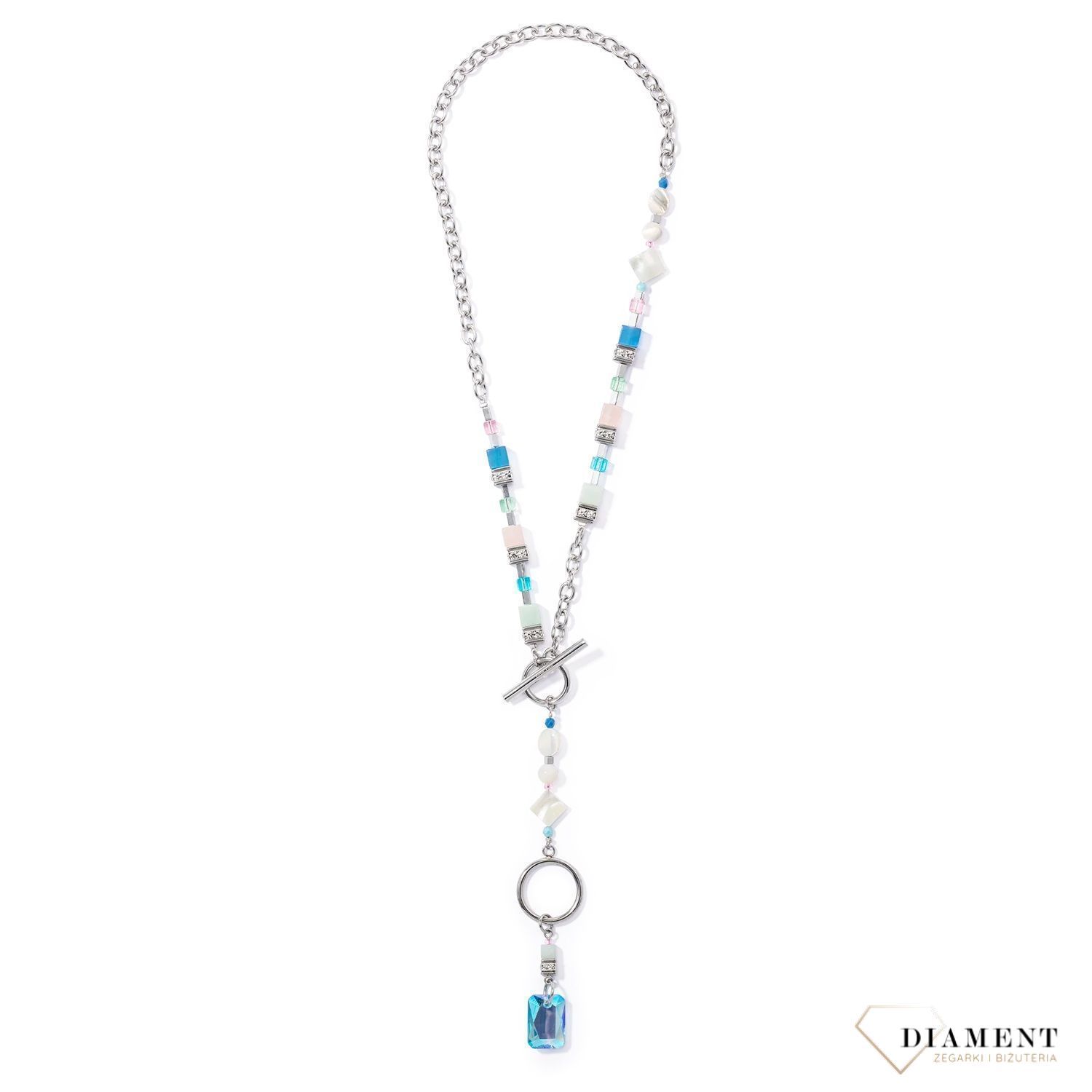 Naszyjnik damski Swarovski Coeur De Lion GeoCUBE Morning Drew kwarc, amazonit, perła, hematyt, tygrysie oko 4706101522.  ten naszyjnik wykonany jest z połyskujących kryształów Swarovski i kamieni naturalnych w1.jpg