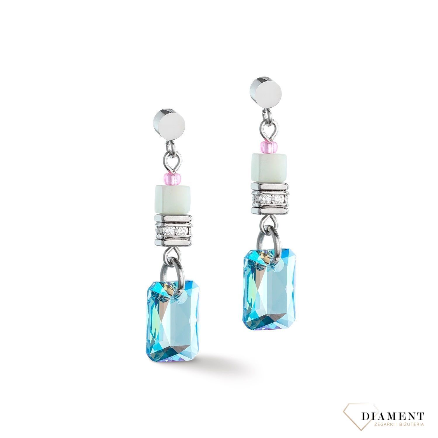 Kolczyki damskie Swarovski Coeur De Lion GeoCUBE Morning Drew amazonit 4706211522. Piękne kolczyki w odcieniach błękitu z kolekcji GeoCUBE zdobione kryształami Swarovski oraz amazonitem.1.jpg