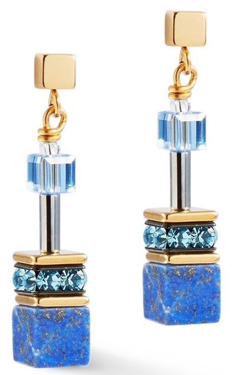 Kolczyki damskie Coeur De Lion Lapis lazuli Kryształy Swarovski 490521-0700 ✨ Kolczyki Coeur De Lion – GeoCUBE® Iconic Precious Niebieskie 💙1.jpg