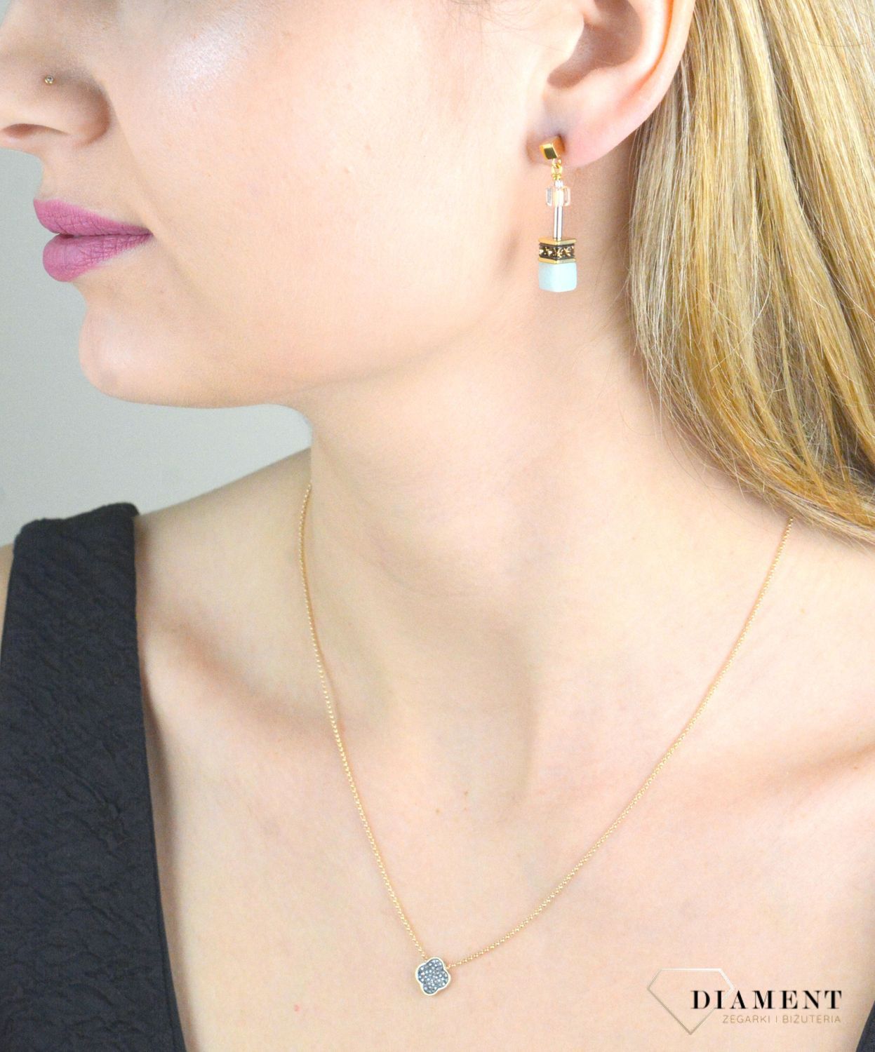 Kolczyki damskie Coeur de Lion GeoCUBE® Iconic azmazonit kryształ Swarovskiego 4905211576.jpg