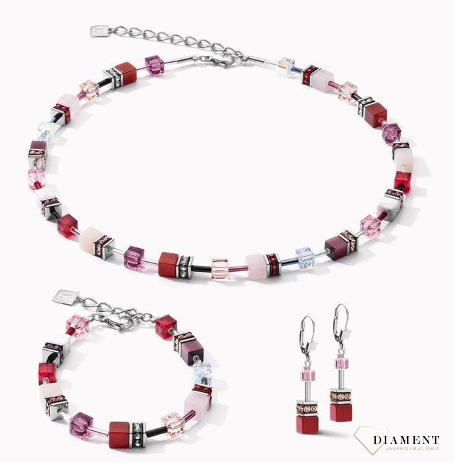 Bransoletka damska Swarovski Coeur De Lion Czerwony, Fioletowy, Marmur 4905300308.jpg