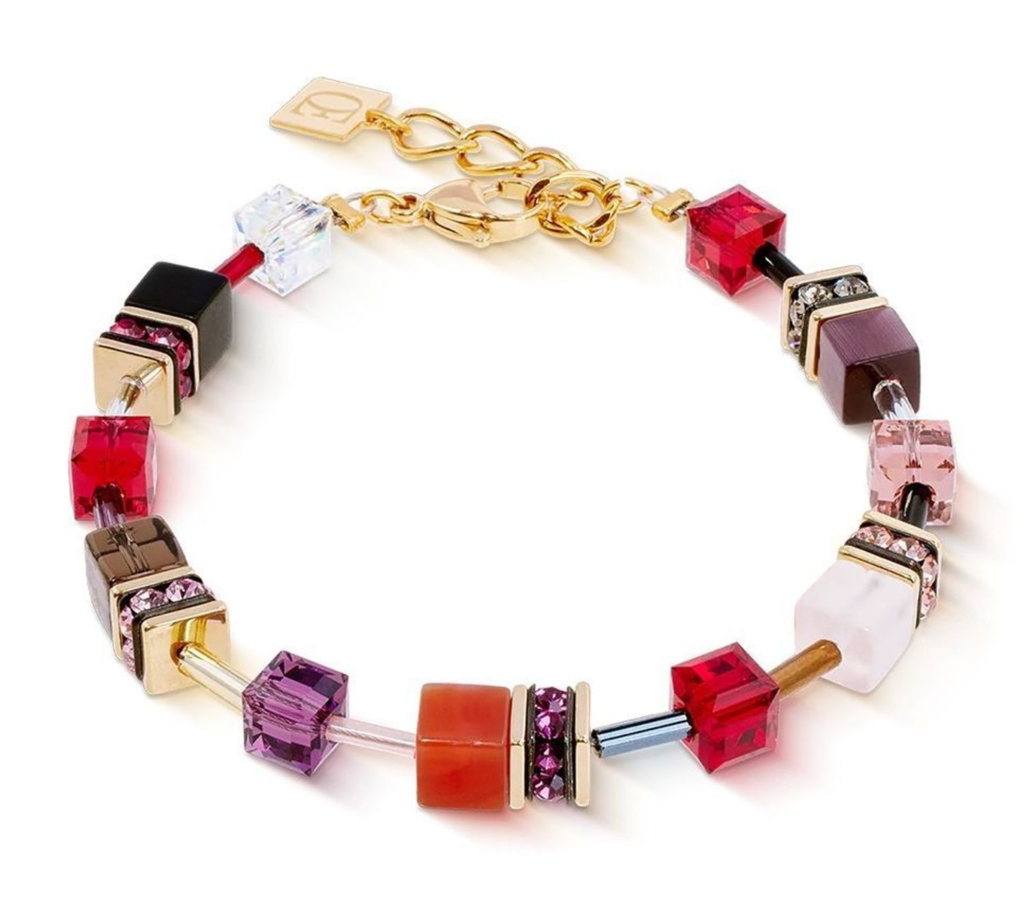 Bransoletka damksa GeoCUBE® Iconic Precious czerwona 4905300316 – naturalne kamienie  COEUR DE LION.jpg