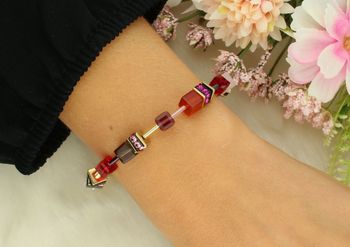 Bransoletka damska GeoCUBE® Iconic Precious 4905300316 z karneolu, onyksu, kwarcu i kryształów Swarovski®. Ręcznie wykonana elegancka biżuteria damska COEUR DE LION. Dostawa z certyfikatem (2).jpg