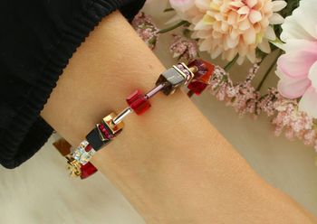 Bransoletka damska GeoCUBE® Iconic Precious 4905300316 z karneolu, onyksu, kwarcu i kryształów Swarovski®. Ręcznie wykonana elegancka biżuteria damska COEUR DE LION. Dostawa z certyfikatem (3).jpg