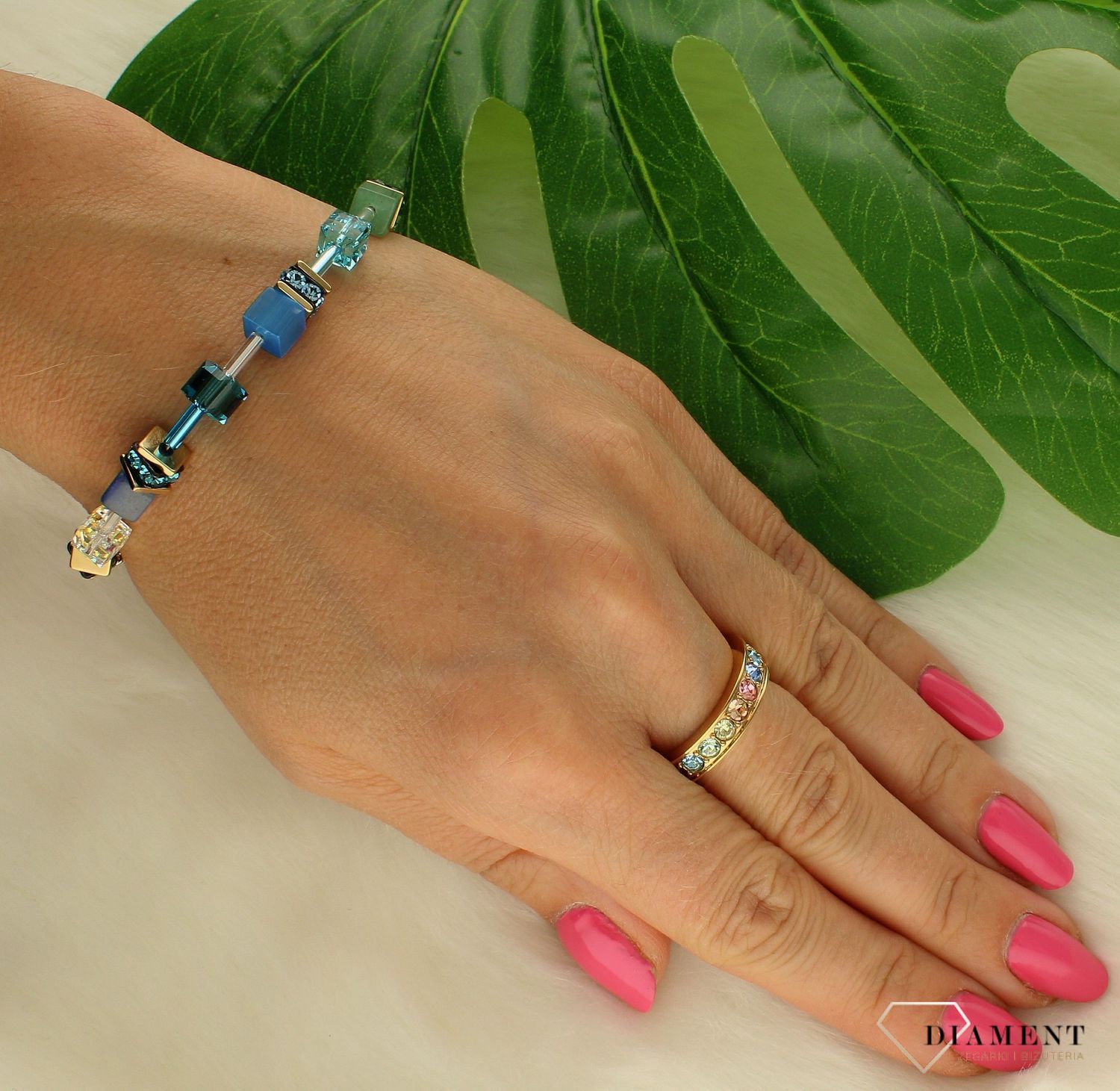 Bransoletka damska Coeur de Lion zielono-turkusowa 4905300506.jpg