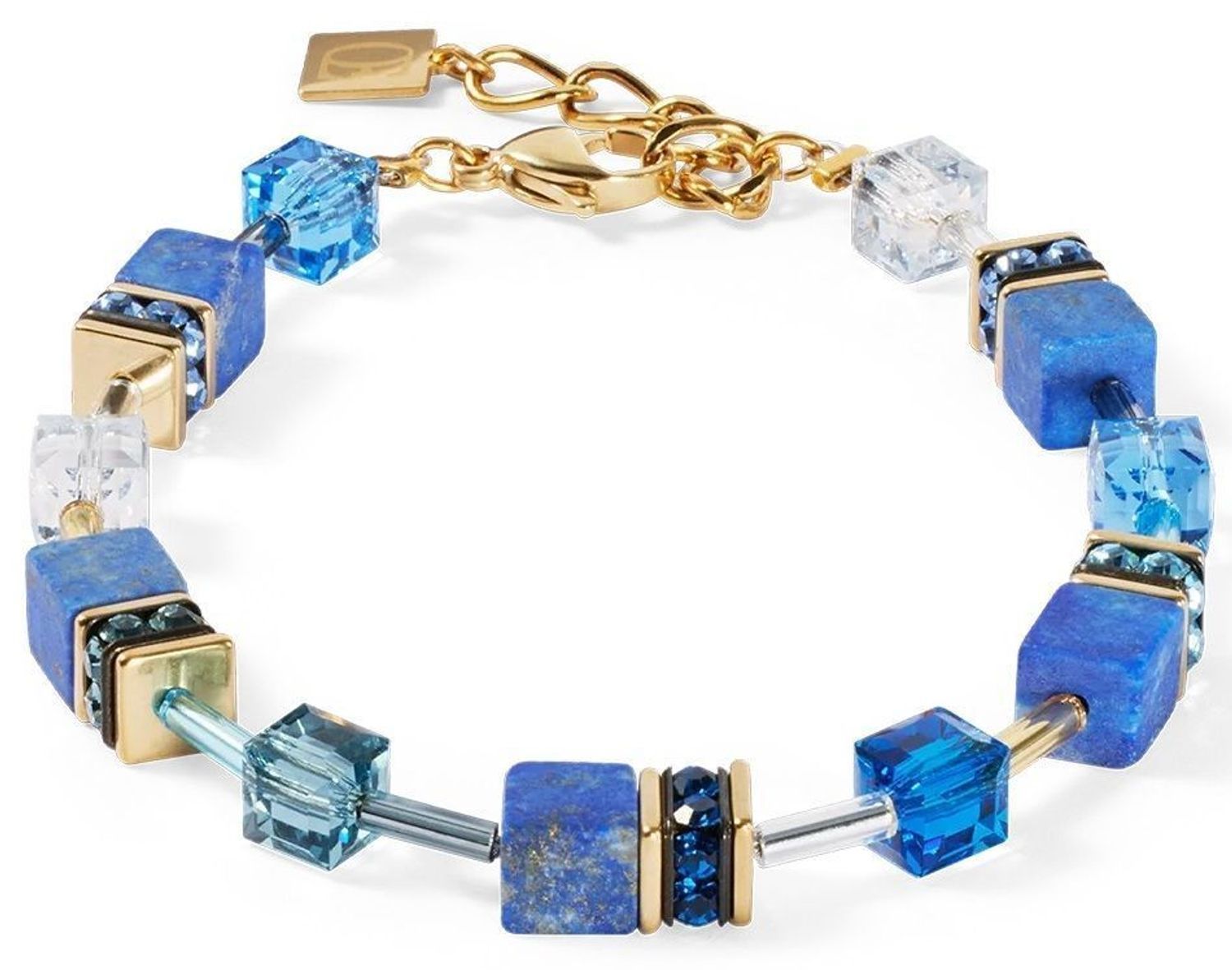 Bransoletka damska Coeur De Lion Lapis Lazuli Coeur De Lion 4905300700 ✨ Bransoletka GeoCUBE® Iconic Precious w kolorze niebieskim – klasyka z odrobiną magii! 💙🌟1.jpg