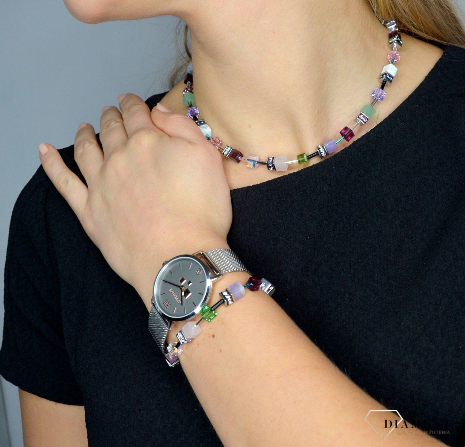 Bransoletka damska Swarovski awenturyn Coeur De Lion 4905300840. Z eleganckim naszyjnikiem Coeur de Lion każda Twoja stylizacja zyska wyjątkowy urok, ozdobiony kryształami Swarovski® to idealny pomysł na 111.jpg